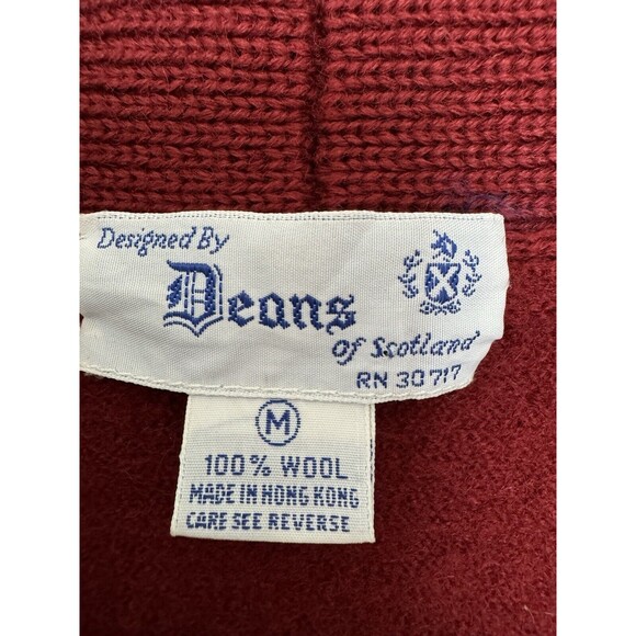 VTG Deans Of Scotland Women’s Mahogany Brown Medium Boiled Wool Cardigan - Picture 2 of 10